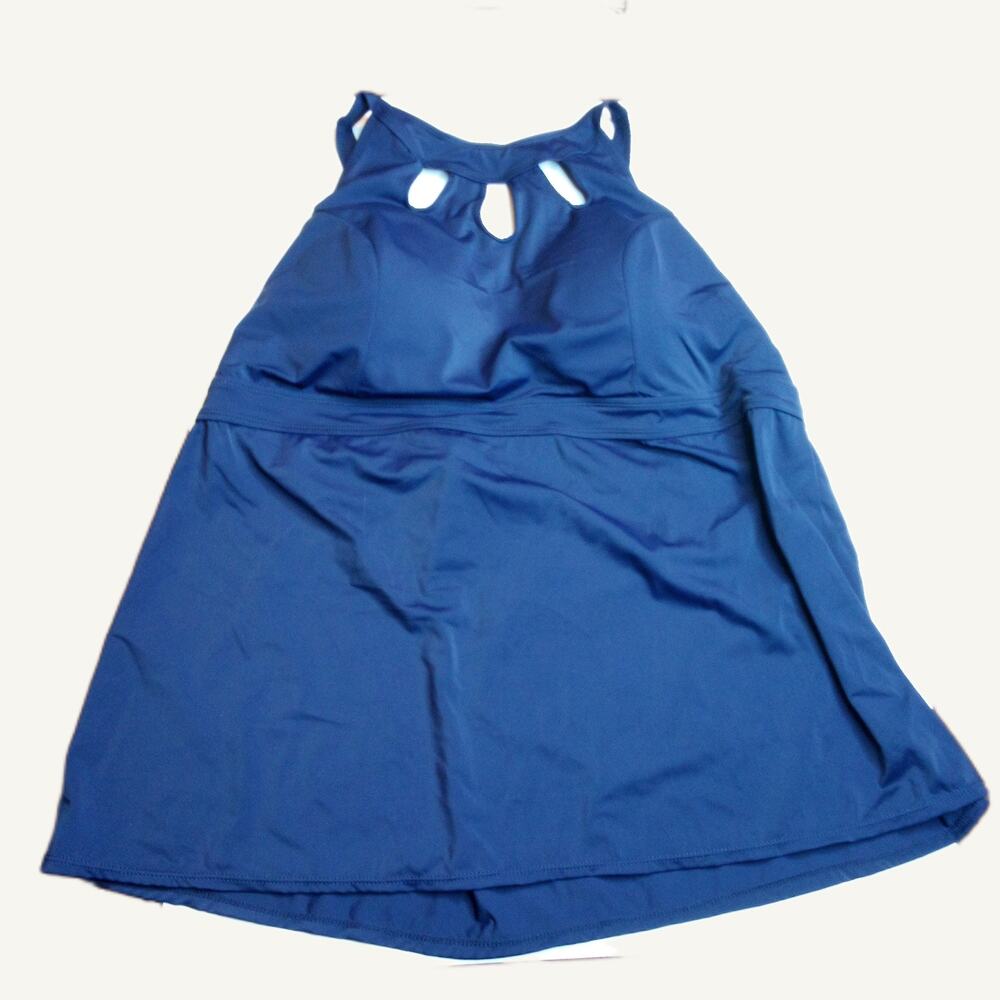 Septangle Plus Size 22W Navy Keyhole Halter Tankini Top NWT